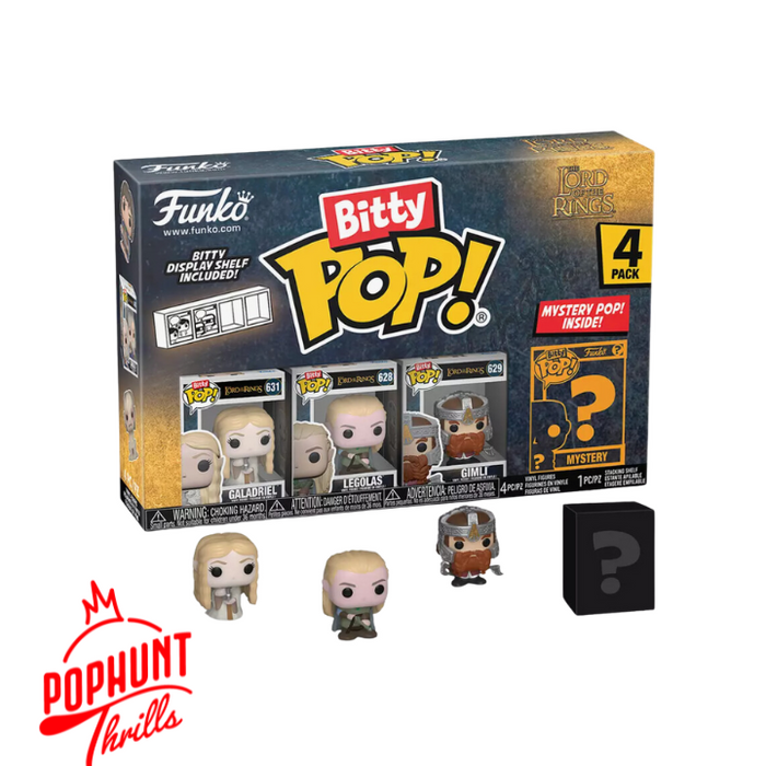 Funko Bitty POP! Lord of the Rings Vinyl Figure Set 4-Pack (Galadriel, Legolas, Gimli, Mystery Pop!)