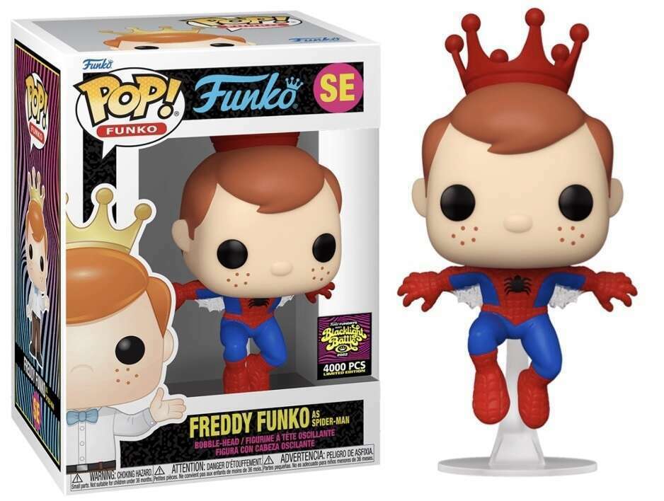 Freddy Funko as Spider-Man #Se 2022 Funko Fundays Blacklight Battle (4000  Pcs) Limited Edition Funko Pop! Funko