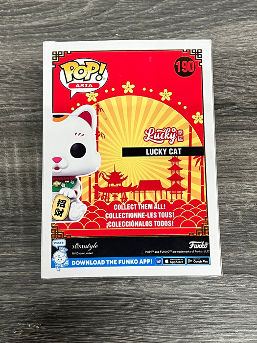 Lucky Cat #190 2023 San Diego Comic Con Limited Edition Flocked Funko Pop! Asia Lucky Cat