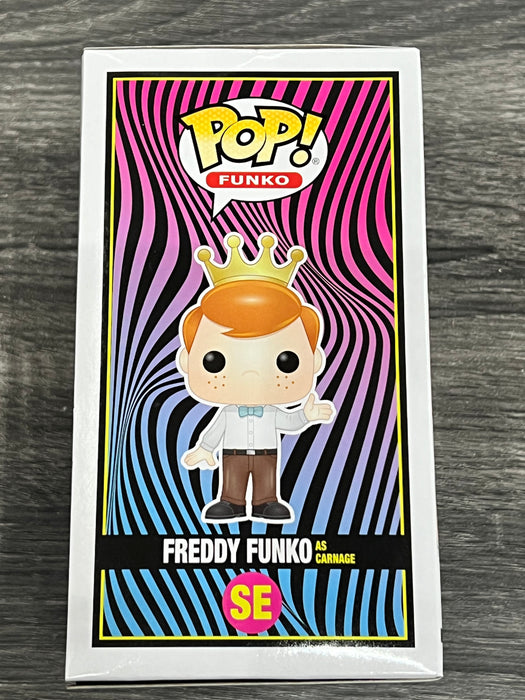 Freddy Funko as Carnage #SE 2022 Funko Fundays Blacklight Battle (2000 Pcs) Funko Pop! Funko Fundays Blacklight Battle