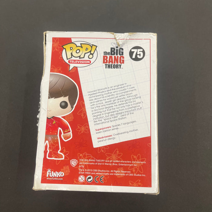 Howard Wolowitz #75 2013 San Diego Comic Con Exclusive  Funko Pop! Television The Big Bang Theory 1008 piece Limited