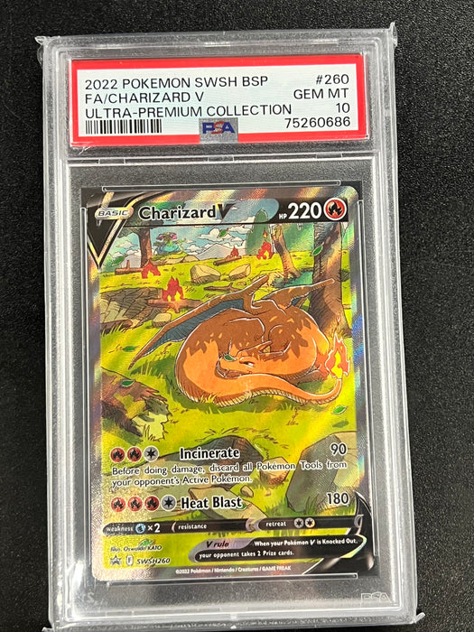 Charizard V SWSH 260 Holo Ultra Premium Collection Pokemon Card PSA Mint 10