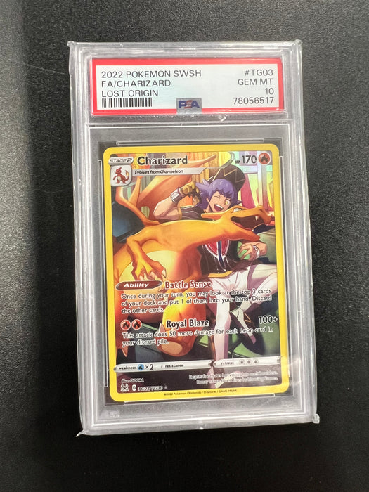 Charizard TG03/TG30 Lost Origin Pokemon Card PSA Mint 10