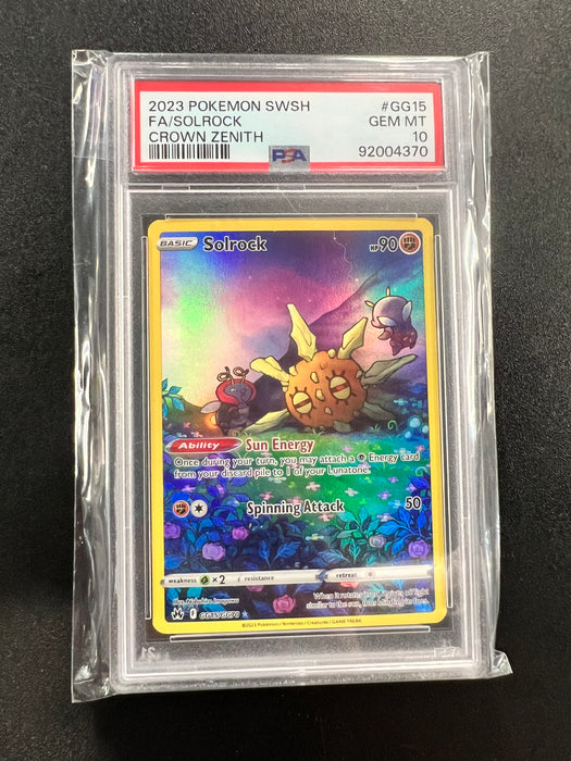 Solrock GG15/GG70 Crown Zenith Pokemon Card PSA Mint 10