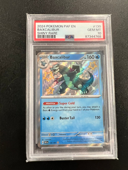 Baxcaliber 130/091 Shiny Rare Pokemon Card PSA Mint 10