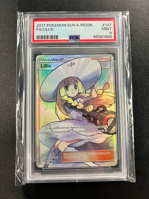 Lillie 147/149 Sun And Moon Pokemon Card PSA Mint 9