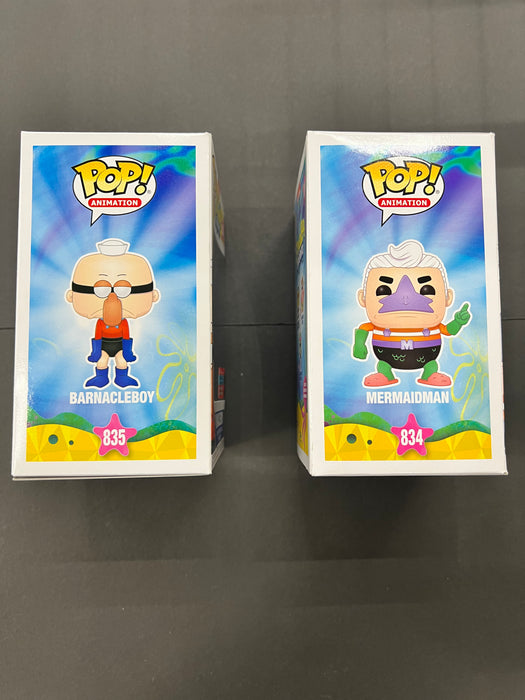 ***SET*** Mermaid Man #834 & Barnacle Boy #835 2020 Fall Convention Limited Edition Funko Pop! Spongebob Squarepants