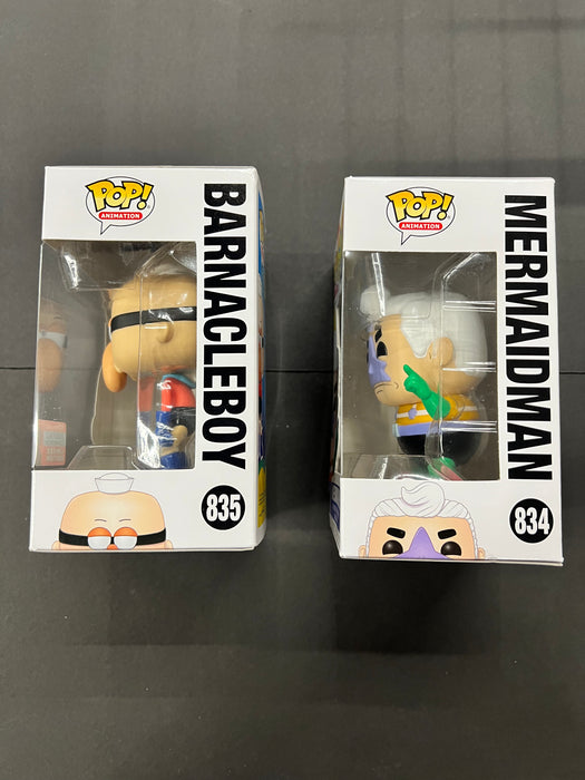 ***SET*** Mermaid Man #834 & Barnacle Boy #835 2020 Fall Convention Limited Edition Funko Pop! Spongebob Squarepants