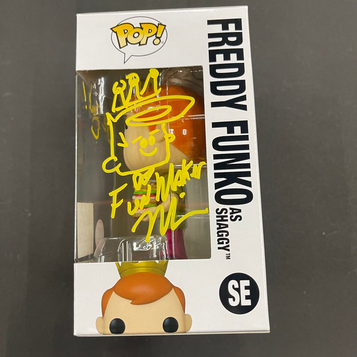 ***Signed***Freddy Funko As Shaggy Flocked #SE Funko Pop! 2023 Camp FunDays 4500PCS Limited Edition