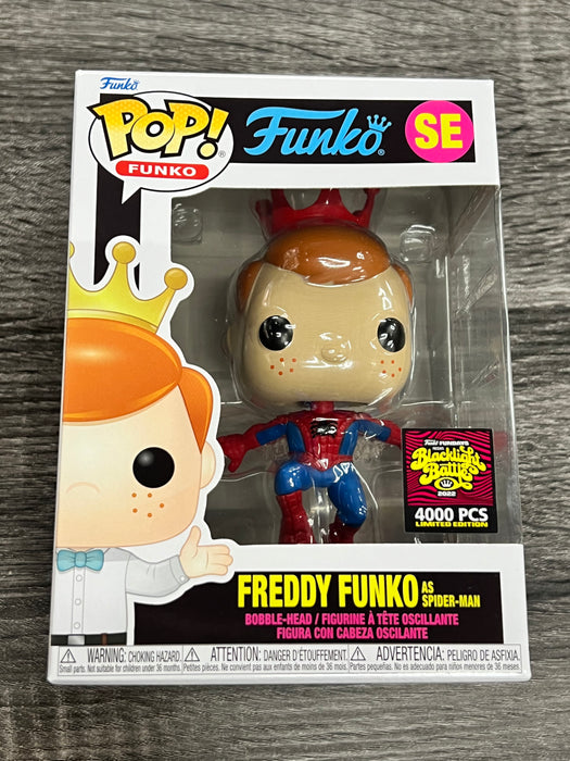 Freddy Funko as Spider-Man #Se 2022 Funko Fundays Blacklight Battle (4000  Pcs) Limited Edition Funko Pop! Funko