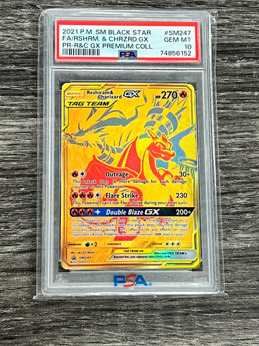 Reshiram and Charizard GX Promo SM247 PSA 10