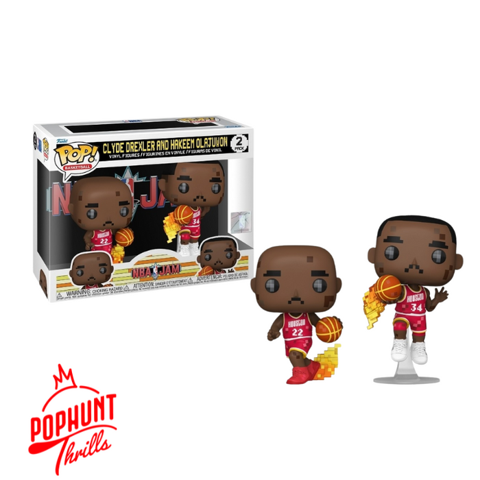 Clyde Drexler and Hakeem Olajuwon 2 Pack Funko Pop! Basketball NBA Jam