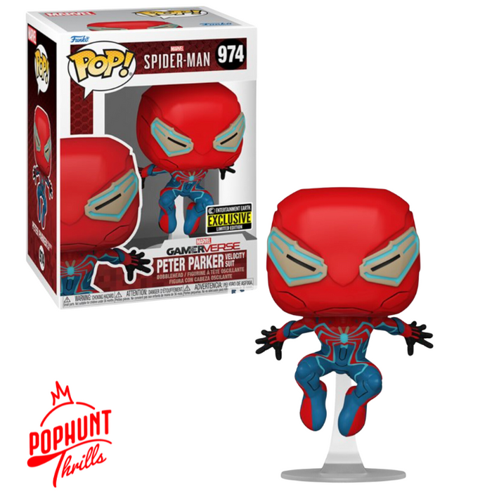 Peter Parker Velocity Suit #974 Entertainment Earth Exclusive Funko Pop! Marvel Spider-Man Gamerverse