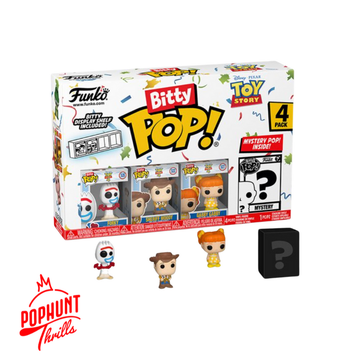 Toy Story (4-Pack) Series 1 (Forky, Sheriff Woody, Gabby Gabby, Mystery Pop) Funko POP! Bitty