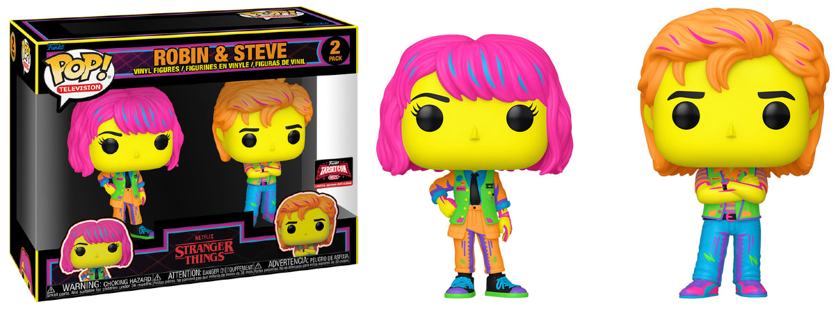 Robin & Steve (2-Pack) 2024 Target Con Limited Edition Exclusive Funko Pop! Television Stranger Things Black Light