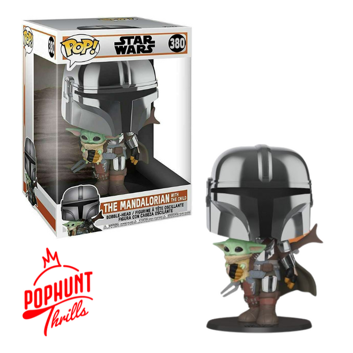 The Mandalorian with The Child Chrome #380 10-inch Funko Pop! Star wars