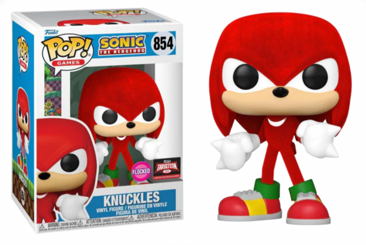 Knuckles (Flocked) #854 2022 Target Con Limited Edition Exclusive Funko Pop!  Games Sonic The Hedgehog