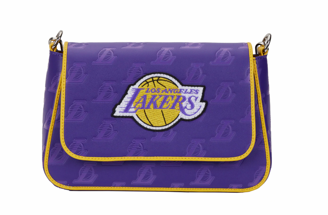 Buy NBA Los Angeles Lakers Patch Icons Crossbody Bag at Loungefly.