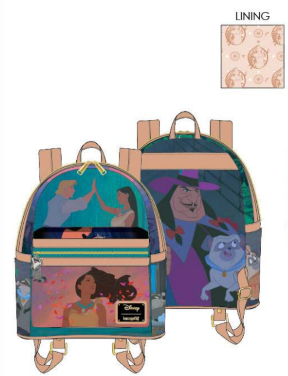 Loungefly Disney Movies Books Tangled Mulan Pocahontas Aladdin Mini  Backpack NWT