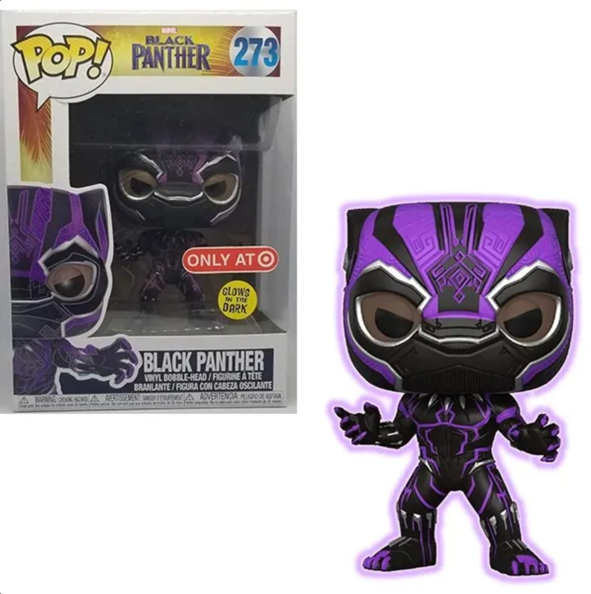 Black Panther #273 Only @ Target Glow In The Dark Funko Pop! Marvel Black  Panther