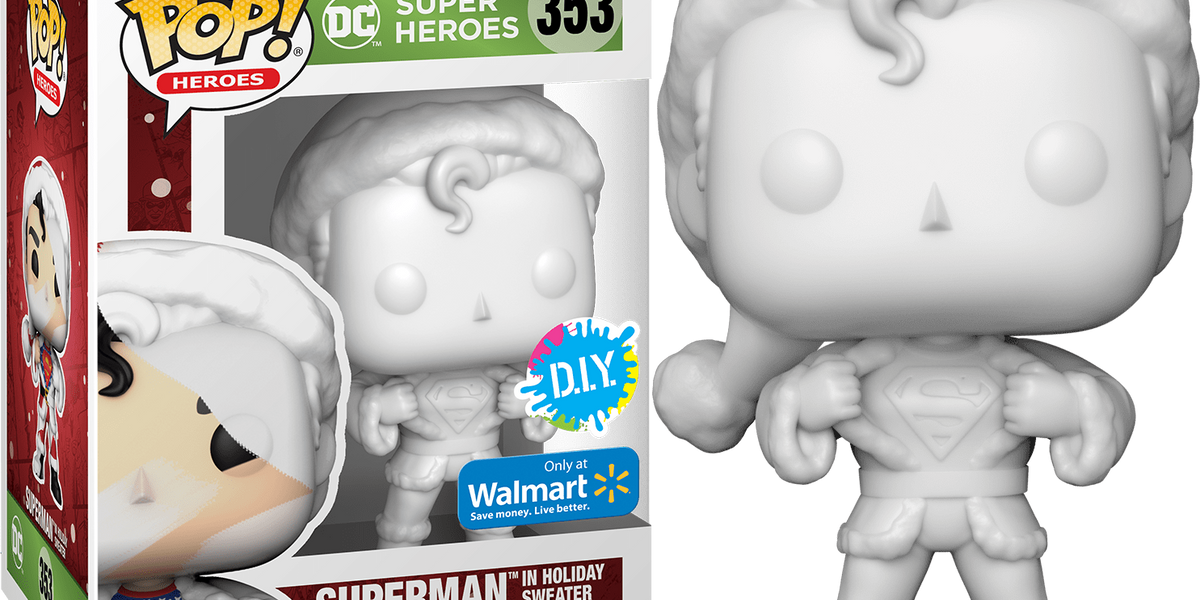 SuperMan In Holiday Sweater #353 DIY Only @ Walmart Funko Pop! Heroes DC  Super Heroes